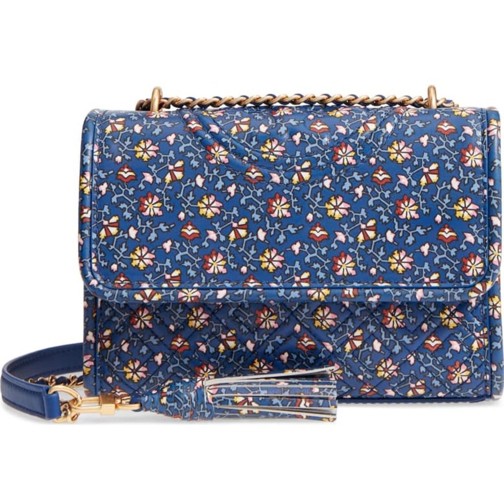 Tory Burch Fleming Convertible Shoulder Bag (Blue)